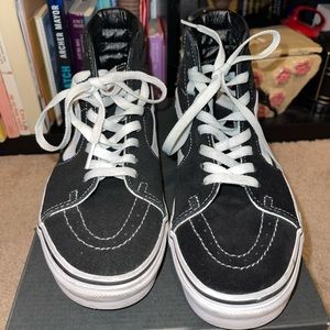 Black High Top Vans Worn Once  Mens Size 6.5 Women’s 8.5
